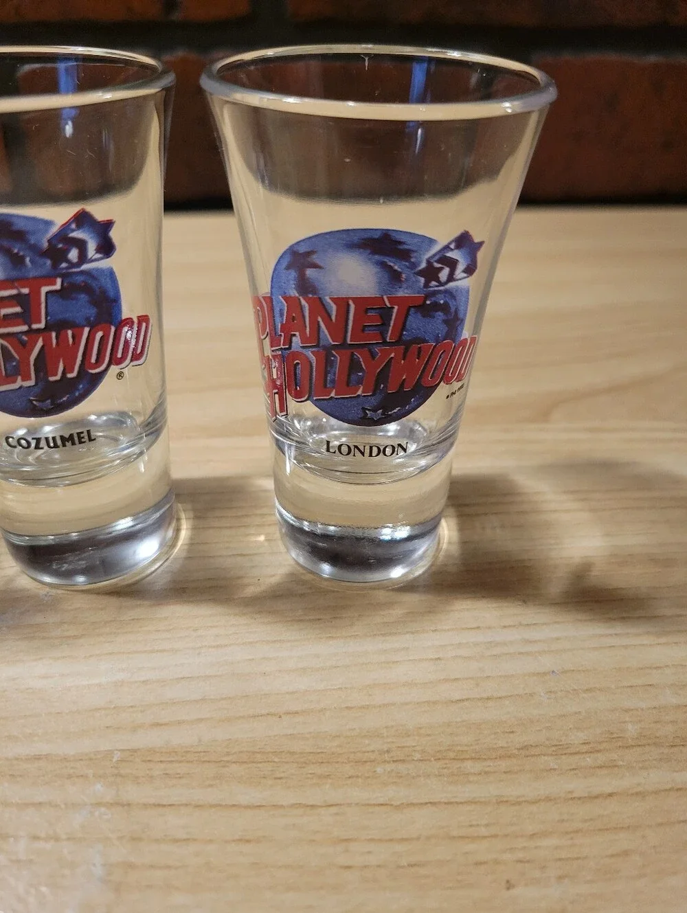 Lot of Three Planet Hollywood Souvenir Shot Glasses Orlando London Cozumel